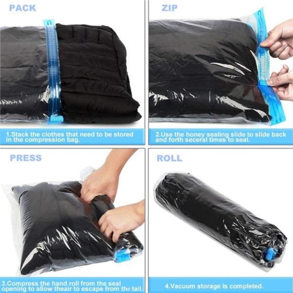 Compression Bags - Travel Accessories - 10 Pack Space Saver Bags - No Vacuum - Picture 2 of 7
